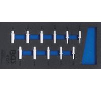 BGS 4121 1/3 Garniture pour servante d'atelier : Douilles 6,3 (1/4), profondes en POUCE, 11 pcs.