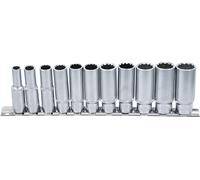 BGS 5252 | Jeu de douilles, douze pans, longues | 10 mm (3/8") | 8-19 mm | 11 pièces
