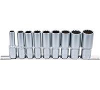 BGS 5253 | Jeu de douilles, douze pans, longues | 12,5 mm (1/2") | 10-24 mm | 9 pièces