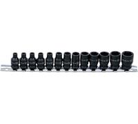 BGS 5296 | Jeu de douilles à choc, six pans | 6,3 mm (1/4") | 4-14 mm | 13 pièces