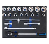 BGS 6080 | Insert de servante d’atelier 3/3 : Jeu de douilles | 20 mm (3/4") | 21 pièces