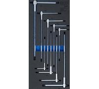 BGS 6090 | Insert de servante d’atelier 1/3 : Jeu de tournevis avec poignée en T coulissante | profil T (pour Torx) | T10 - T50 | 9 pcs.
