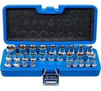BGS technic Jeu de douilles profil E E4–E24 6,3 mm (1/4") / 12,5 mm (1/2") – 28 pièces