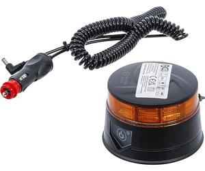 BGS 70343 | Lampe de signalisation panoramique à batterie | jaune | avec aimant | 12 V / 24 V | Ø 130 mm
