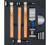 BGS 74298 | Insert de servante d’atelier 2/3 : Mallette de tas et marteaux de carrosserie | 7 pièces