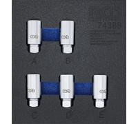 BGS 74388 | Insert de servante d'atelier 1/6 : Jeu d’outils pour écrous antivol pour Tesla | 5 pièces