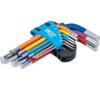 BGS 74454 | Jeu de clés allen | multicolore | courtes | six pans femelle 1,5-10 mm | 9 pièces