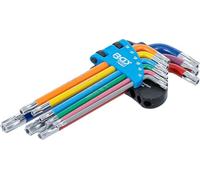 BGS 74461 | Jeu de clés allen | multicolore | profil T (pour Torx) avec perçage T10 - T50 | 9 pièces