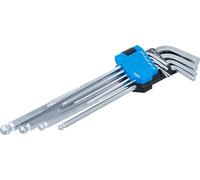 BGS 799 | Jeu de clés allen | en pouces | six pans intérieurs/six pans intérieurs à tête sphérique| 1/16" - 3/8" | 9 pièces