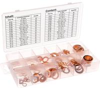 BGS 8052 Assortiment de bagues d'étanchéité en cuivre, 150 pcs.