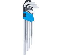 BGS 808 Jeu de clés mâles coudées à 6 pans intérieurs, extra longues, 1,5-10 mm, 9 pièces