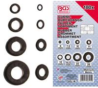 BGS 8125 Assortiment de douilles de passage en caoutchouc, 180 pcs.