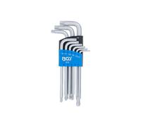 BGS 818 | Jeu de clés mâles coudées | Profilé en T (pour Torx) avec tête sphérique | T10 - T50 | 9 pcs.