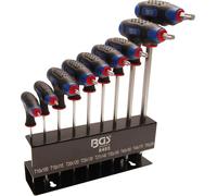 BGS Jeu de clés à poignée en T | Profil T (pour Torx) | T10 - T50 | 9 pièces