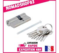 BGS 85231 Cylindre de serrure de sécurité 60 mm laiton chromé mat 5 clés