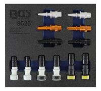 BGS 9520 | Insert de servante d'atelier 1/6 : Assortiment de bouchons tuyaux diesel et essence | 12 pièces