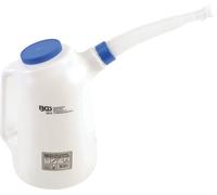 BGS 9570 | Pot de remplissage avec bec verseur flexible et couvercle | 8 l | Gobelet gradué / Pot de remplissage pour huile etc, blanc