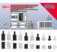 BGS 9402 | Assortiment de vis de séparation et d’écrous hexagonaux | nylon | 300 pcs.