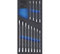BGS 4196 | Insert de servante d'atelier 1/3: Jeu de clés mixtes à cliquet | 8-19 mm | 12 pièces