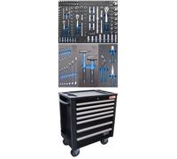 BGS Ateliers Mobiles 7 Tiroirs Extra Faible Hauteur Avec 209 Outils -