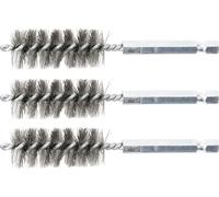 BGS Brosse acier 18 mm entraînement hexagone extérieur 6,3 mm (1/4") 3pcs - 3078-18-S