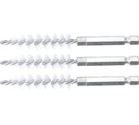 BGS Brosse en nylon 12 mm entraînement hexagone extérieur 6,3 mm (1/4") 3pcs - 3078-12-N