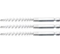 BGS Brosse en nylon 8 mm entraînement hexagone extérieur 6,3 mm (1/4") 3pcs - 3078-8-N