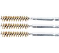 BGS Brosse laiton 10 mm entraînement hexagone extérieur 6,3 mm (1/4") 3pcs - 3078-10-M