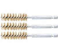 BGS Brosse laiton 14 mm entraînement hexagone extérieur 6,3 mm (1/4") 3pcs - 3078-14-M