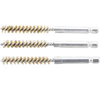 BGS Brosse laiton 8 mm entraînement hexagone extérieur 6,3 mm (1/4") 3pcs - 3078-8-M