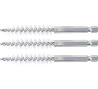 BGS Brosse nylon 11 mm entraînement hexagone extérieur 6,3 mm (1/4") 3pcs - 3078-11-N