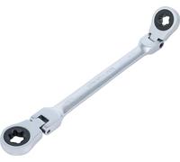 BGS Clé polygonale à cliquet double coudée avec têtes annulaires profil E SW E14 x E18 - 71028-14X18