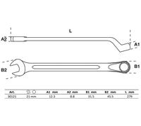 BGS Clé polygonale à moyeu déporté SW 21 mm - 30121