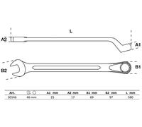 BGS Clé polygonale à moyeu déporté SW 46 mm - 30146