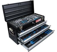 BGS Coffre à outils métallique 143 pcs. 3 tiroirs, rempli d'outils 3318 3318