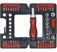 BGS Diy 20138 | Jeu d’embouts/de douilles | avec poignée rotative à cliquet pour embouts réversibles | 38 pièces
