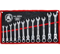 BGS Diy 30002 | Jeu de clés mixtes à cliquet | têtes flexibles | 8-19 mm | 12 pièces