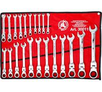 BGS Diy 30011 | Jeu de clés mixtes à cliquet | têtes flexibles | 6-32 mm | 22 pièces
