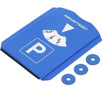 BGS DIY 80721 | Disque de stationnement | avec grattoir à Glace/lèvre en Caoutchouc et 3 jetons de Chariot d’achats | pour Voitures et Motos