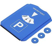 BGS DIY 80721 | Disque de stationnement | avec grattoir à Glace/lèvre en Caoutchouc et 3 jetons de Chariot d’achats | pour Voitures et Motos