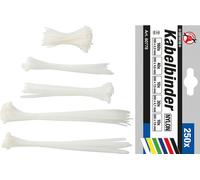 BGS Diy 80778 | Classeur à câbles | 250-tl. | weiß | 100 - 200 - 300 mm | Set | Nylon