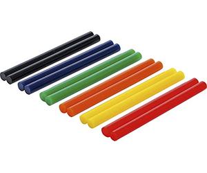 BGS Diy 80847 | Bâtonnets de colle chaude | multicolores | Ø 11 mm, 150 mm | 12 pièces