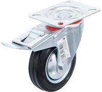 BGS Diy 81966 | Roulette de direction | avec frein | avec socle à visser | Ø 100 mm (Lot de 6)