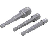 BGS Diy 8204 | Jeu d’adaptateurs à choc | 6,3 mm (1/4") | 6,3 mm (1/4") / 10 mm (3/8") / 12,5 mm (1/2") | 3 pièces