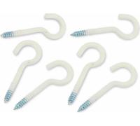 BGS Diy 88181 | Assortiment de crochets à visser | blanc | enrobés de plastique | 60 mm | 6 pcs.