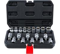 BGS – Jeu d'embouts et de douilles 95100 – 12,5 mm (1/2") profil en T / profil E – 19 pièces