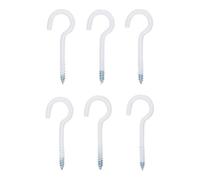 BGS technic – Assortiment de crochets à visser 88181 blanc, revêtement plastique 60 mm – 6 pièces