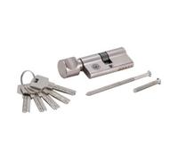 Kraftmann Cylindre de serrure de sécurité 85260 – 60 mm, bouton rotatif, 5 clés incluses
