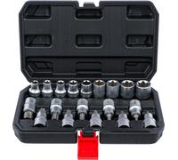 BGS – Jeu d'embouts et de douilles 95100 – 12,5 mm (1/2") profil en T / profil E – 19 pièces