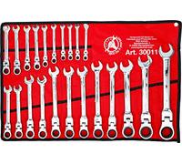 Jeu de clés mixtes à cliquet BGS - têtes flexibles - 72 dents métriques - 22 pièces